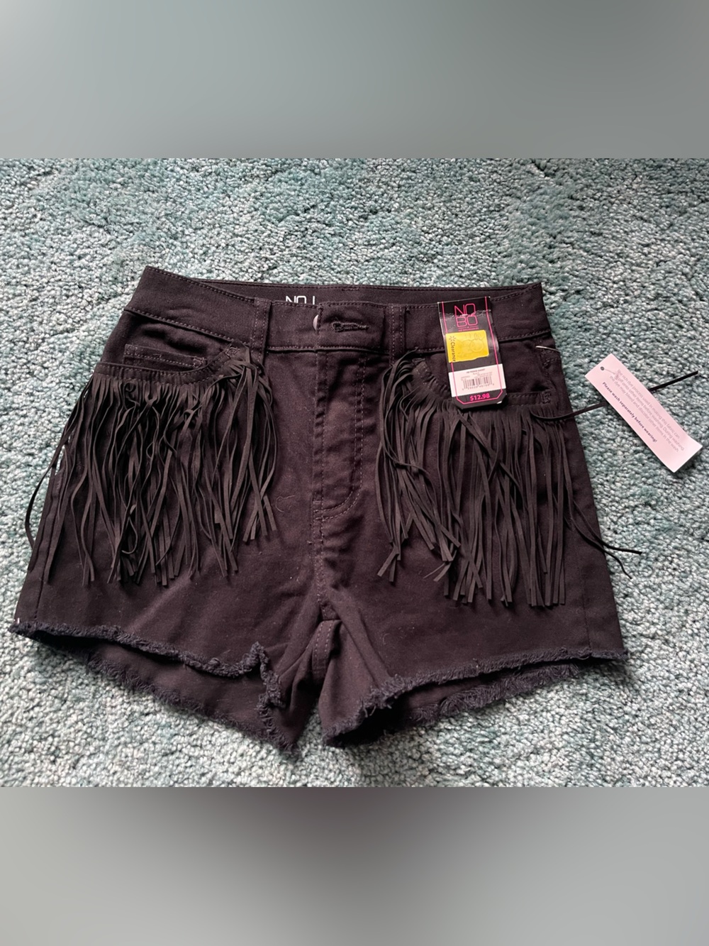 Black Fringe Shorts 1 NWT